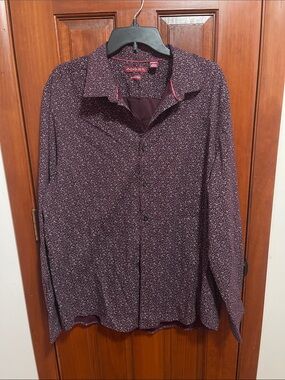 Men's Long-Sleeve Shirt  in Maroon Speckle